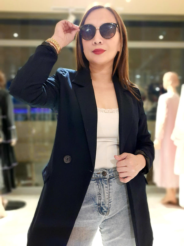 Blue Plain 2-Buttoned Formal Blazer