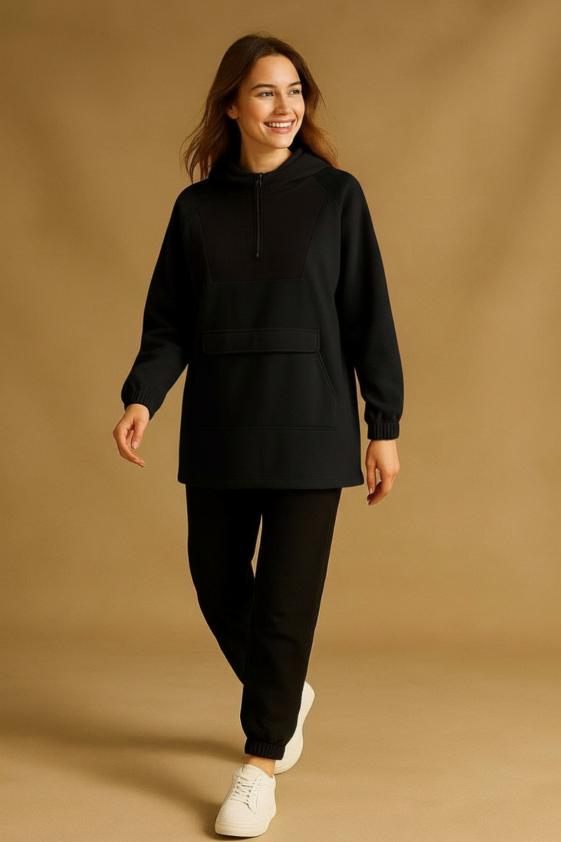 Comfortable Fleece Modest Tracksuit Set