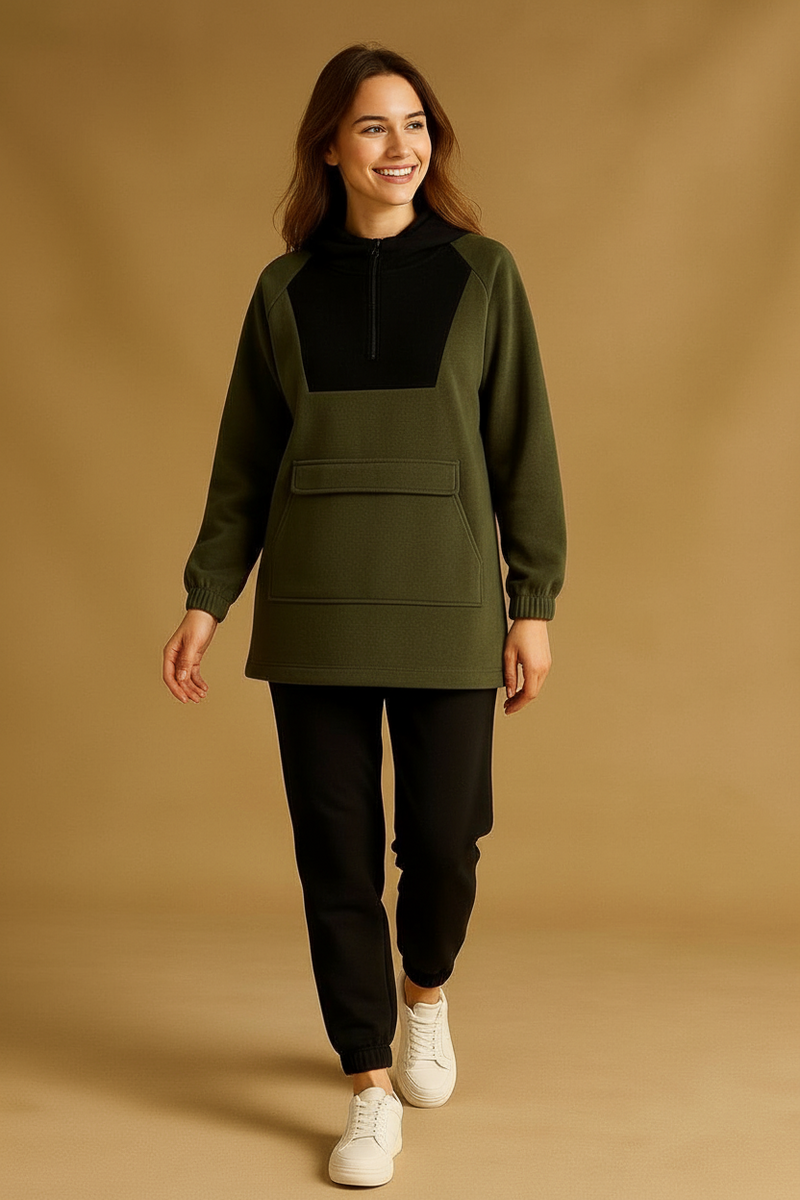 Comfortable Fleece Modest Tracksuit Set