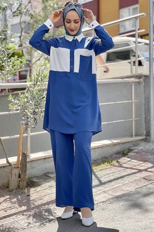 Contrast Soft Tunic & Palazzo Set