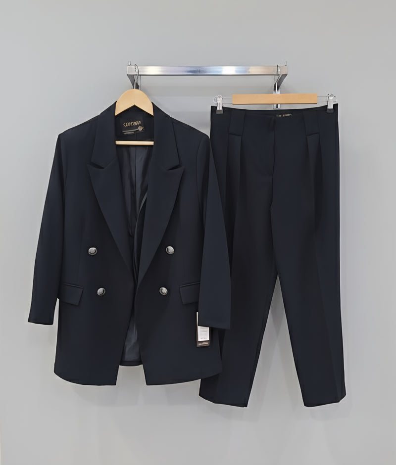 Double-Breasted Soft-Touch Tailored Suit Set