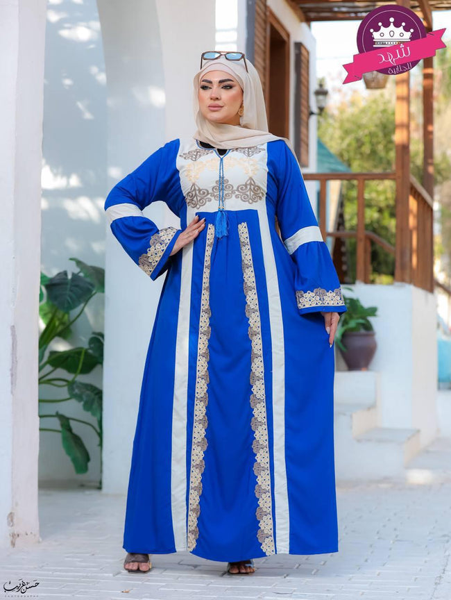 Royal Embroidered Modest Dress