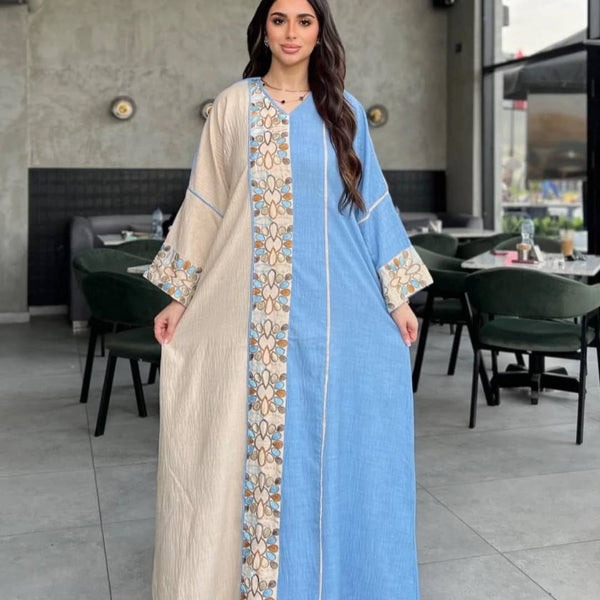 Two-Tone Patterned Abaya
