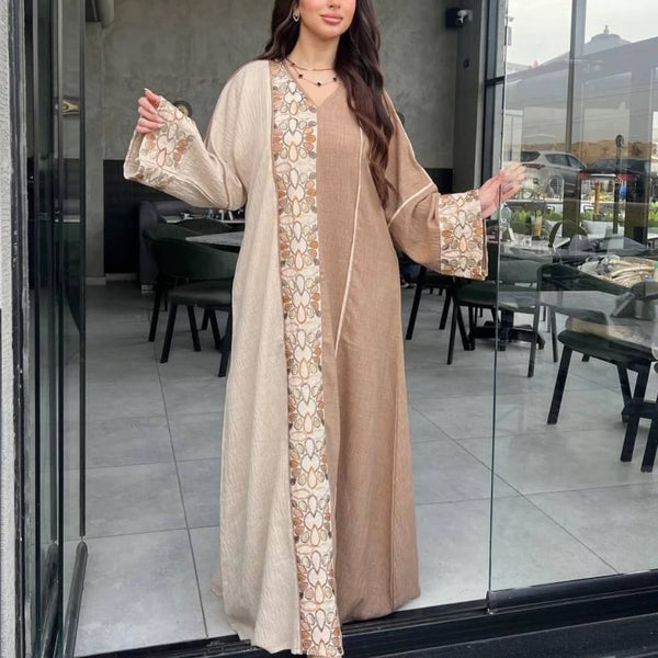Two-Tone Patterned Abaya