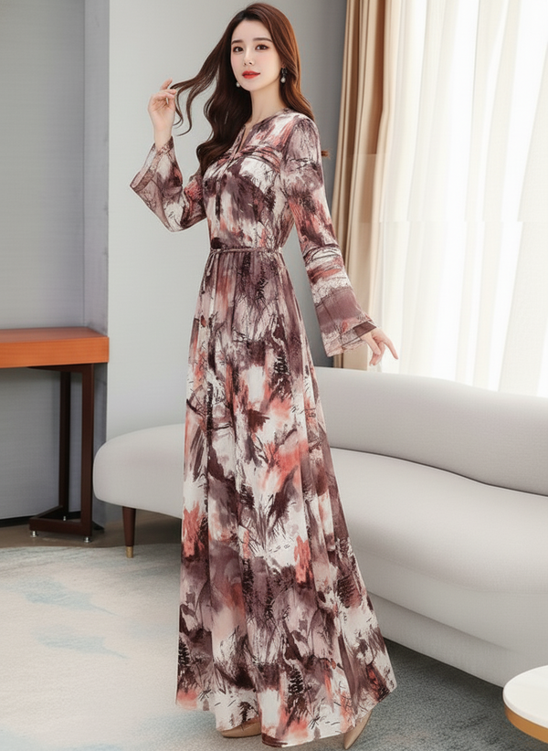 Elegant High-Neck Soft Lace Modest Dress