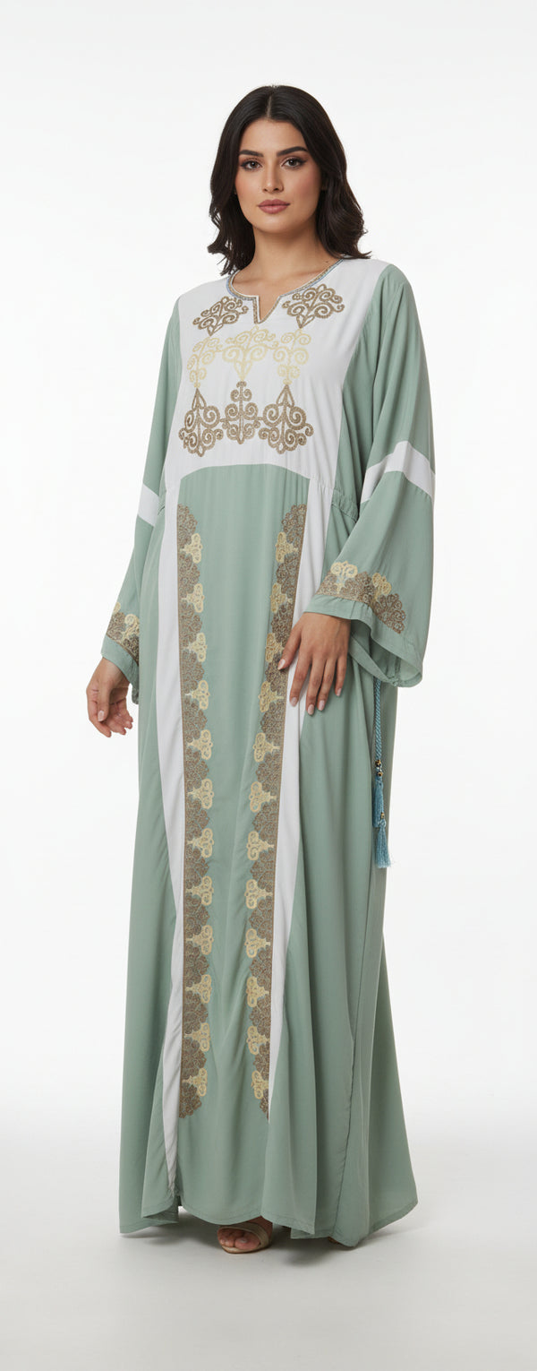 Royal Embroidered Modest Dress