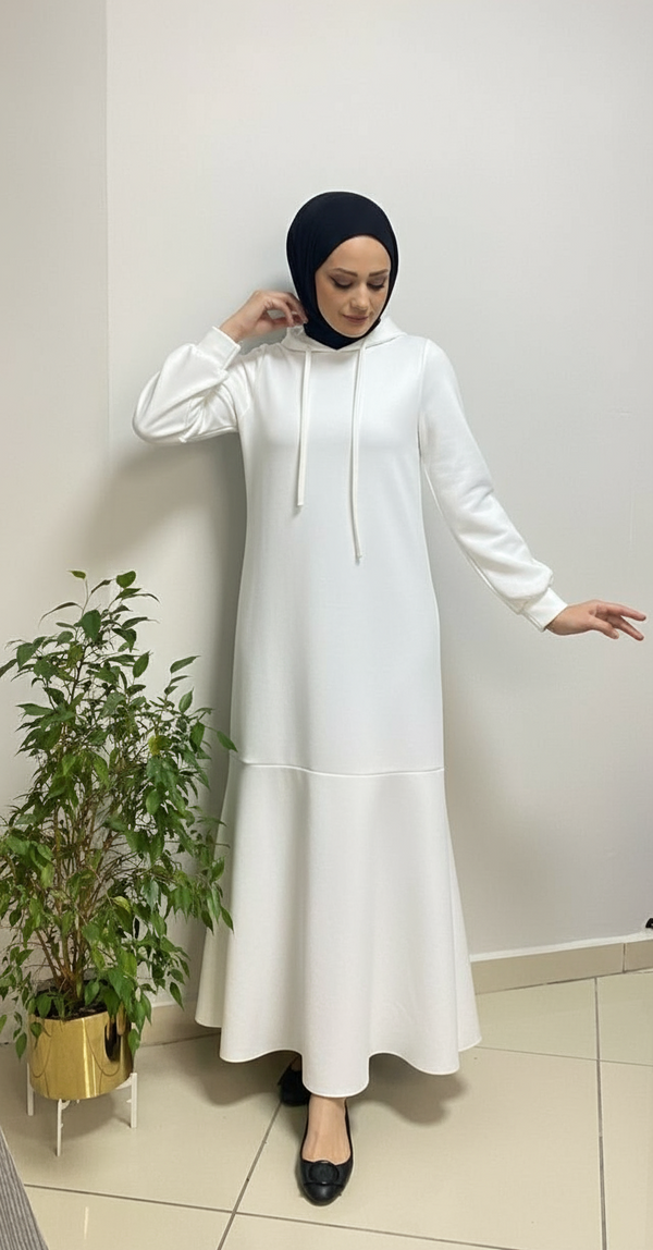 Hooded_Flounce_Hem_Soft_Midi_Dress