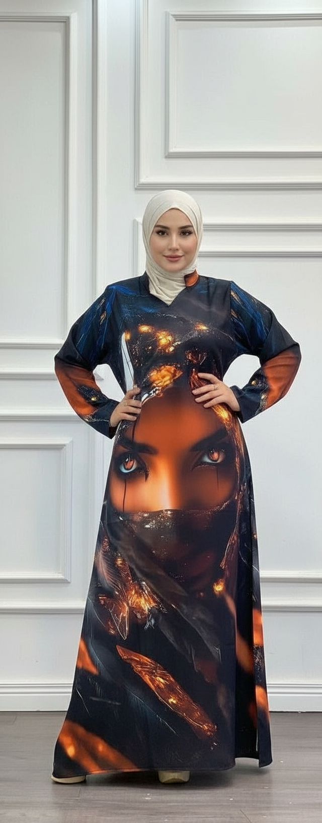 Abstract Art Modest Maxi Dress