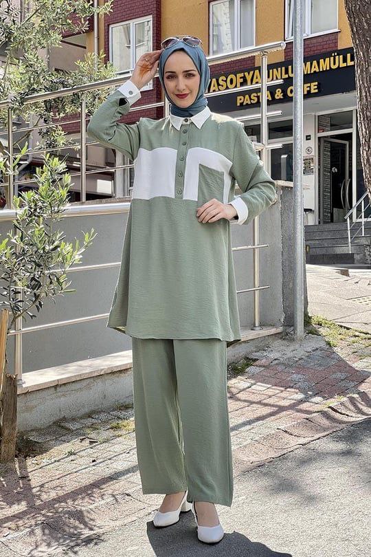 Contrast Soft Tunic & Palazzo Set