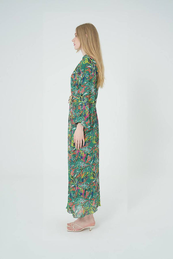 Modest Floral Long-Sleeve Maxi Dress
