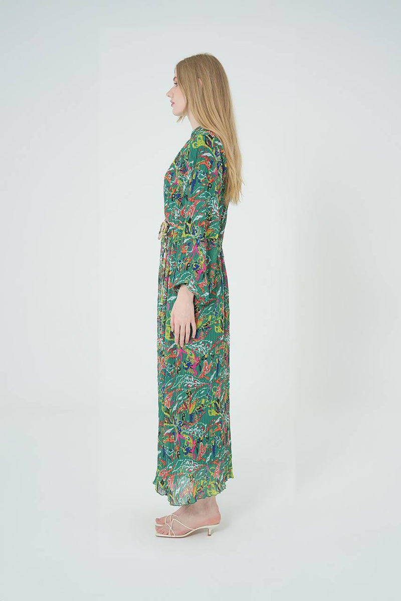 Modest Floral Long-Sleeve Maxi Dress
