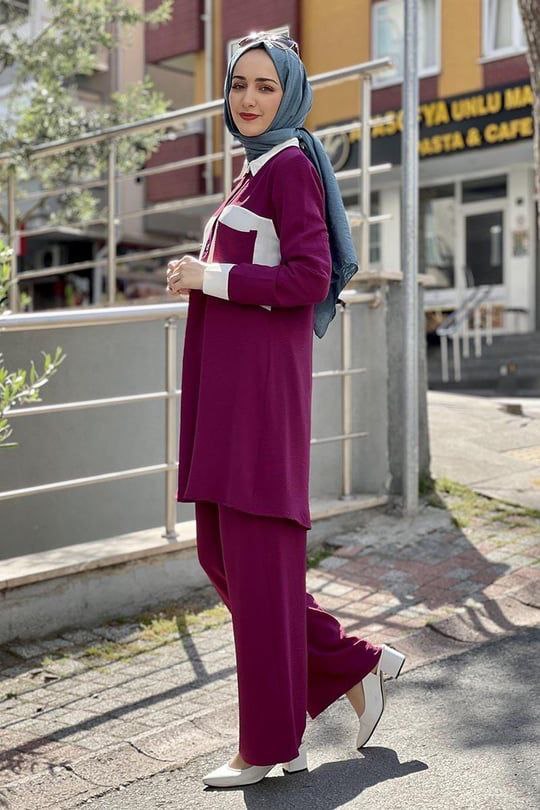 Contrast Soft Tunic & Palazzo Set