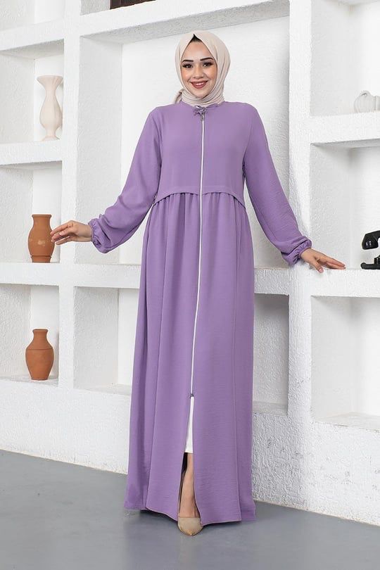 Zipped Front Soft-Drape Modest Abaya