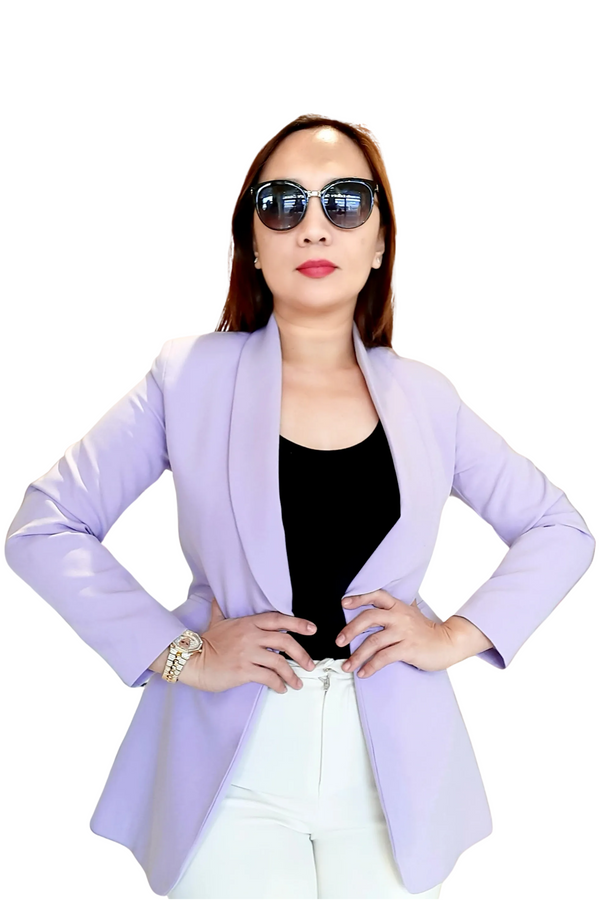 Purple 1-Buttoned Plain Formal Blazer