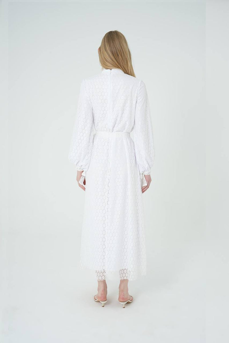 Textured Pattern Soft Modest Midi Dress