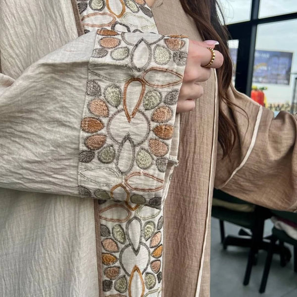 Two-Tone Patterned Abaya