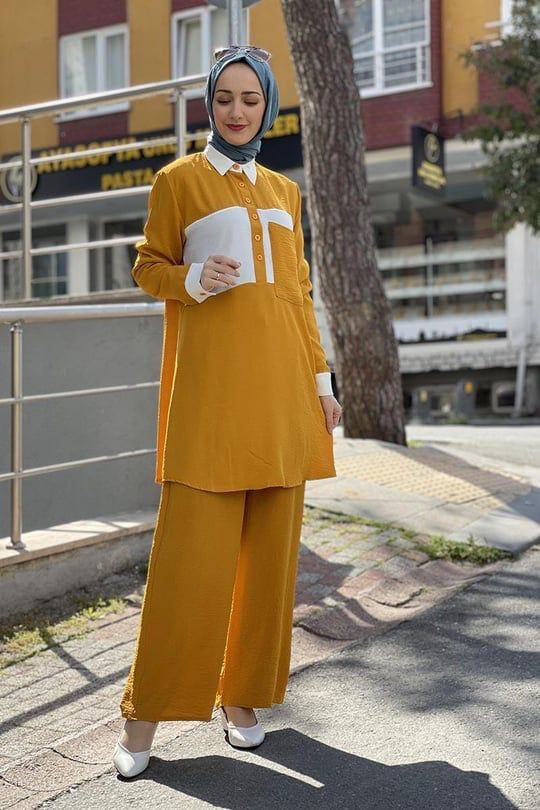 Contrast Soft Tunic & Palazzo Set