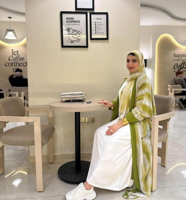 Bold Stripe Tie-Dye Soft Flow Abaya