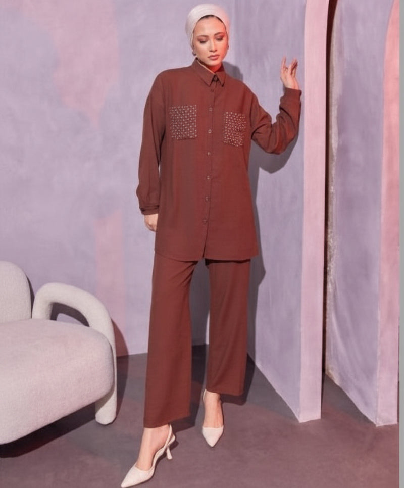 Studded Pocket Modest Co-ord Set