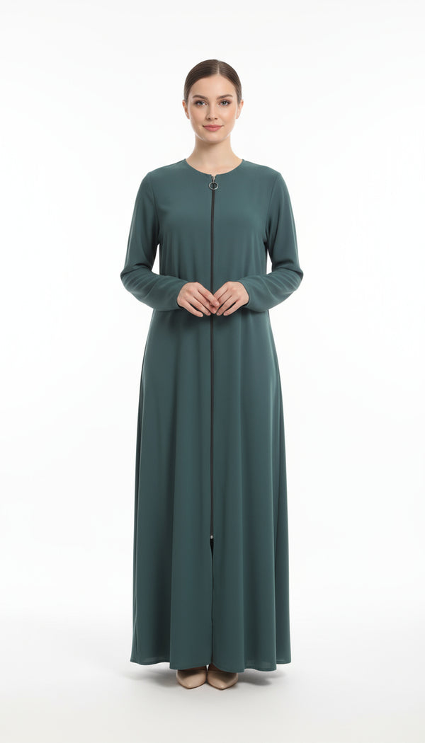 Minimalist Zip-Front Abaya