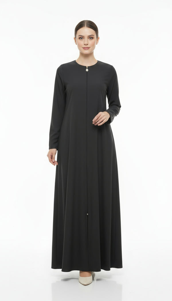 Minimalist Zip-Front Abaya