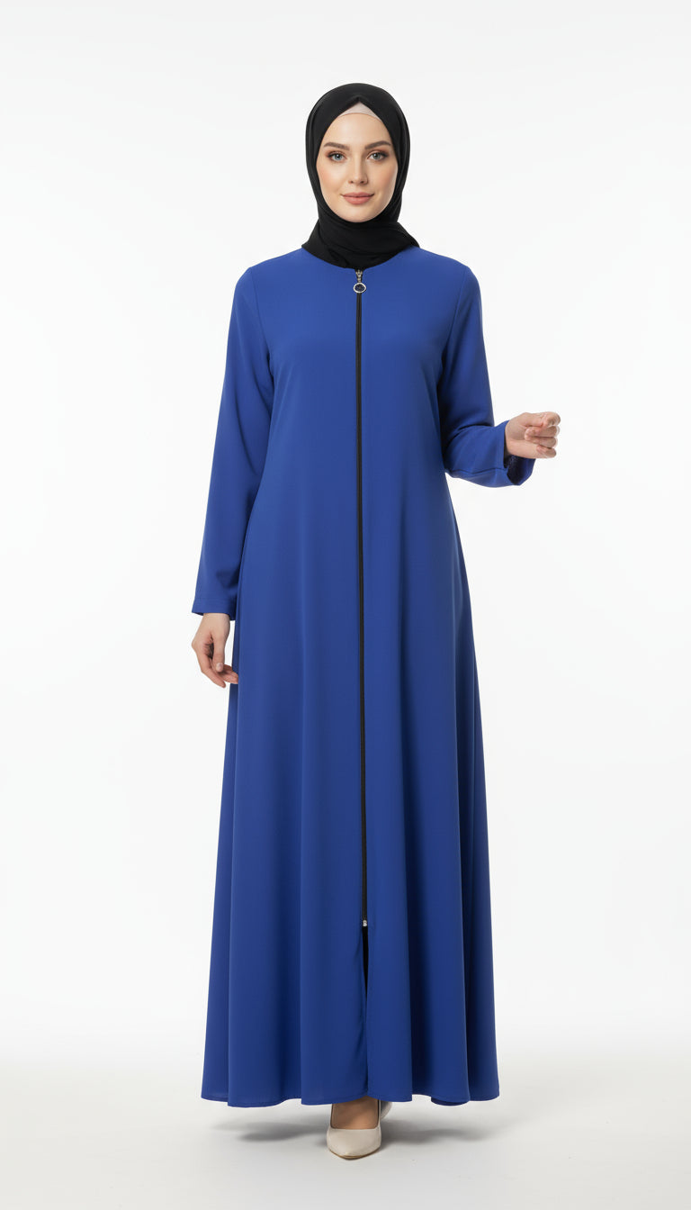 Minimalist Zip-Front Abaya