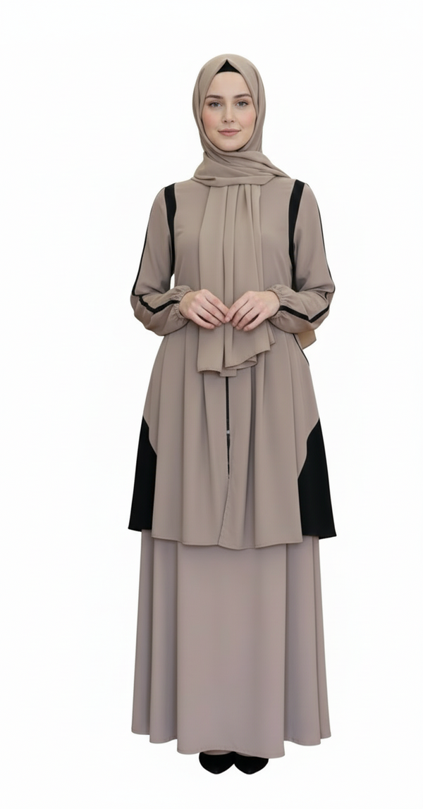 Soft Paneled Zip-Up Modest Set