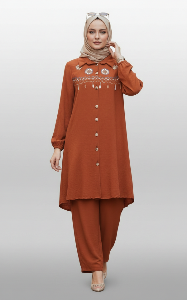 Embroidered Tunic and Trouser Set