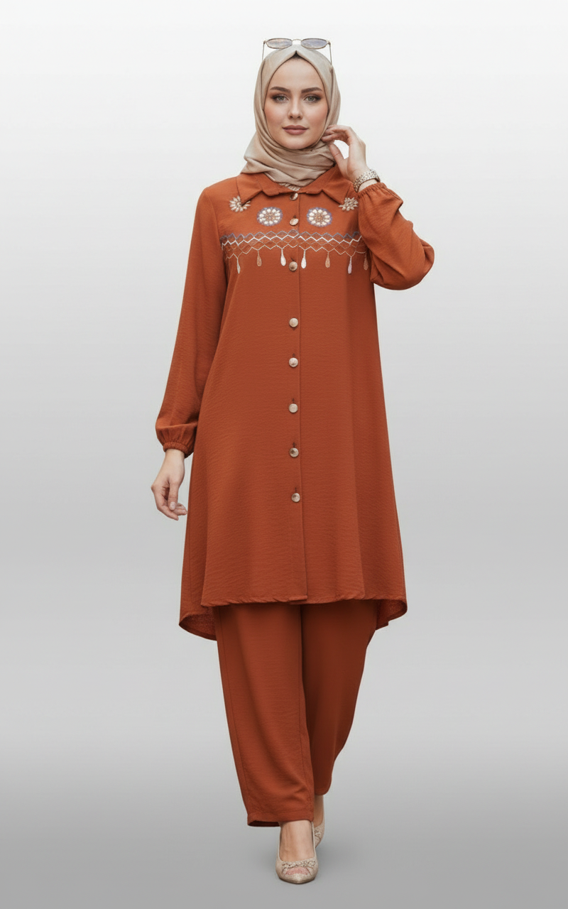Embroidered Tunic and Trouser Set