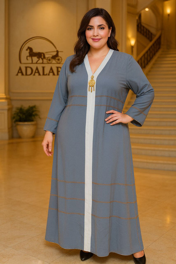 Premium Embroidered Trim Open Abaya