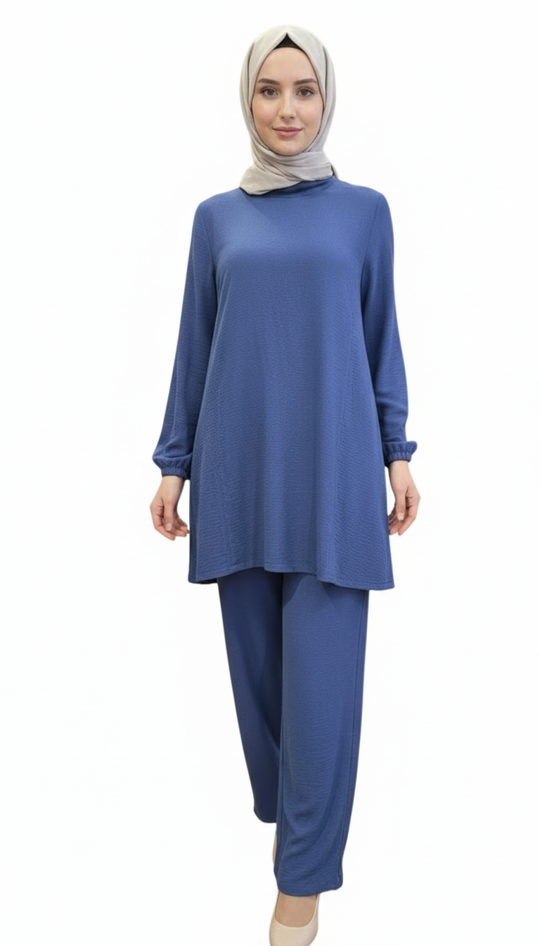 Textured Knit Tunic and Wide-Leg Set