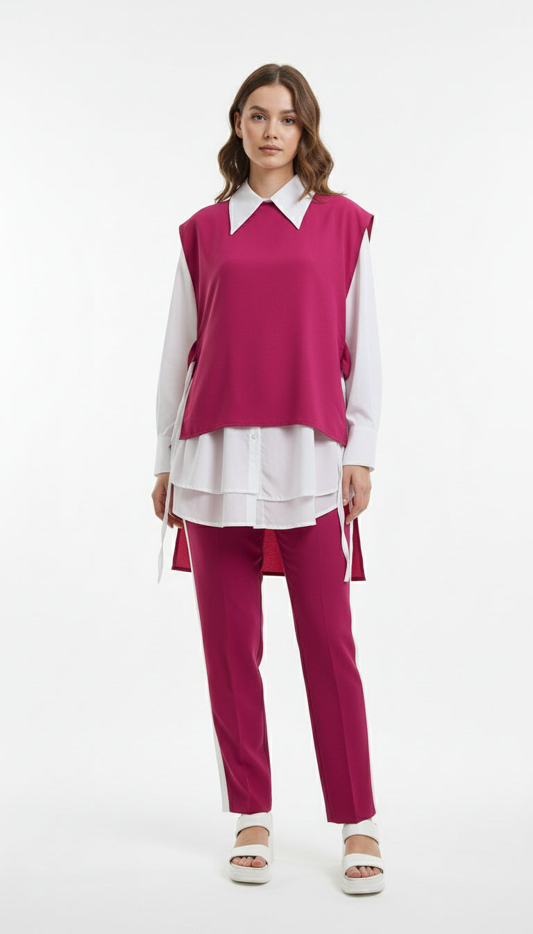 Layered Vest and Trousers Set