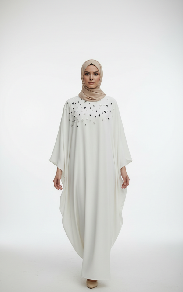 Crystal Embellished Flowy Modest Kaftan