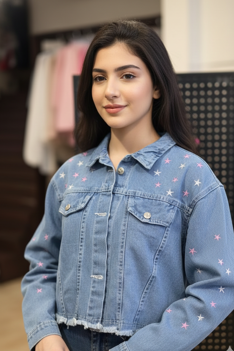 Soft Cropped Denim Jacket A