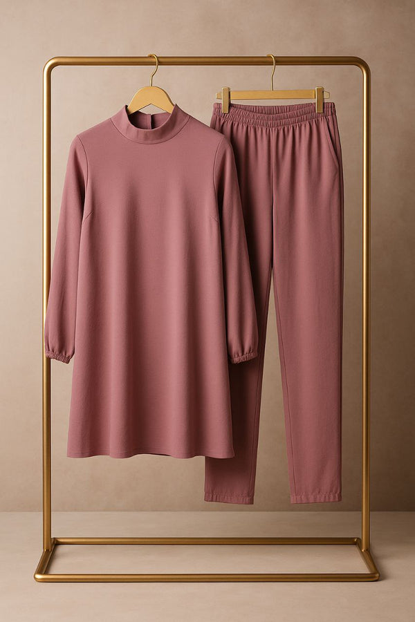 Textured Knit Tunic and Wide-Leg Set