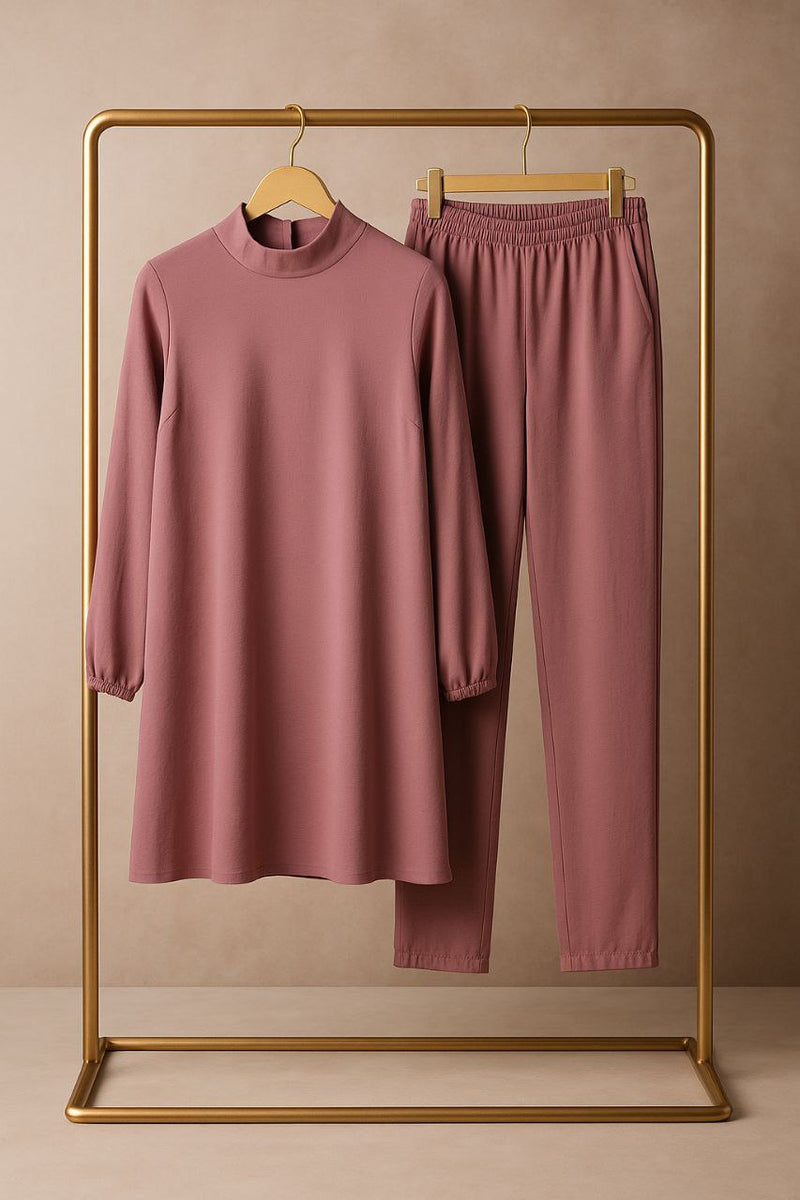 Textured Knit Tunic and Wide-Leg Set