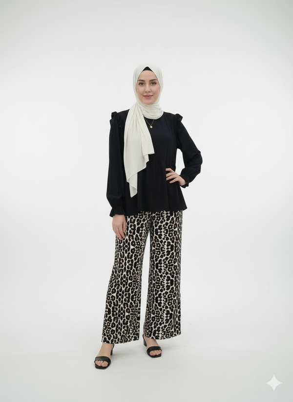 Comfortable Leopard Palazzo Trousers