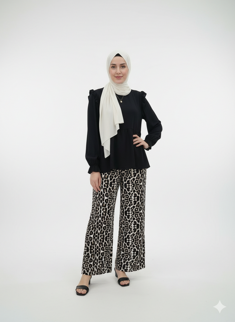 Comfortable Leopard Palazzo Trousers