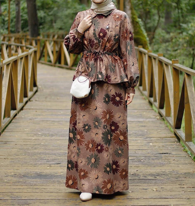 Floral Print Modest Dress
