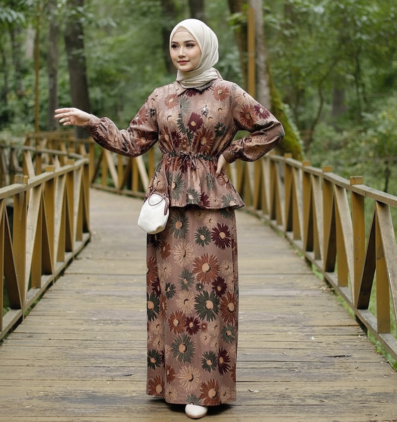 Floral Print Modest Dress