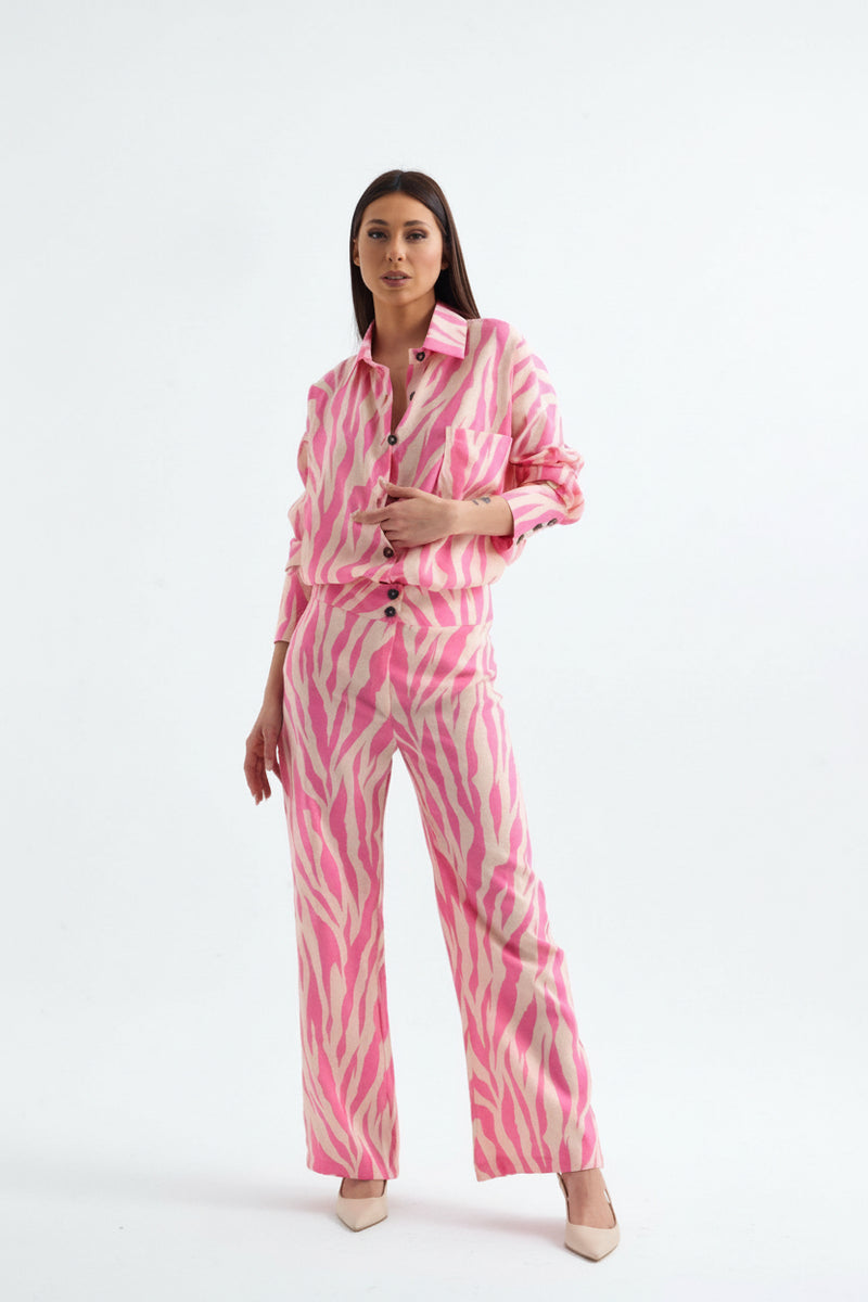 Patterned Casual Shirt and Trouser Set