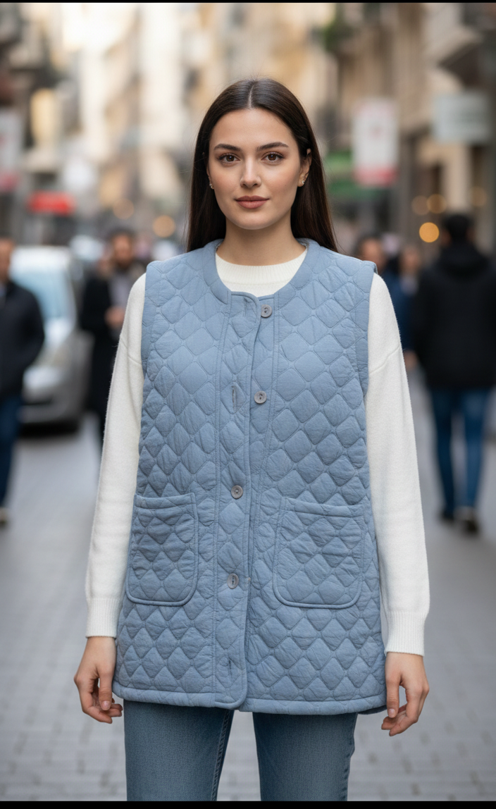 Soft Quilted Modest Vest