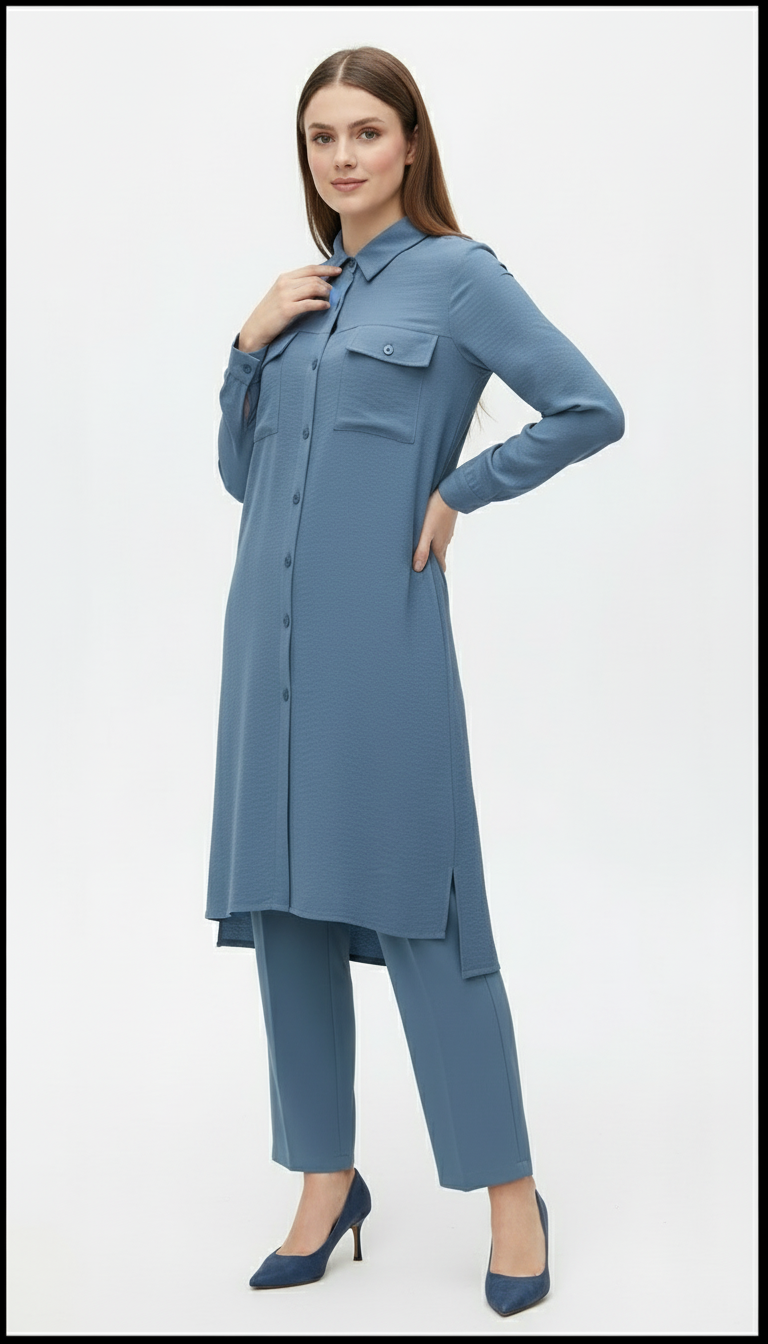 Chic Utility Tunic and Trouser Set