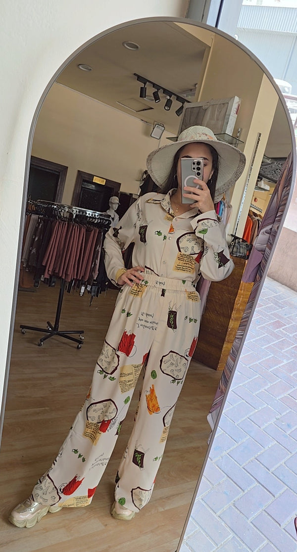 Soft Abstract Print Modest Jumpsuit