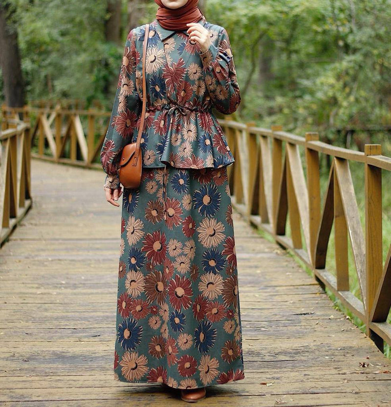 Floral Print Modest Dress
