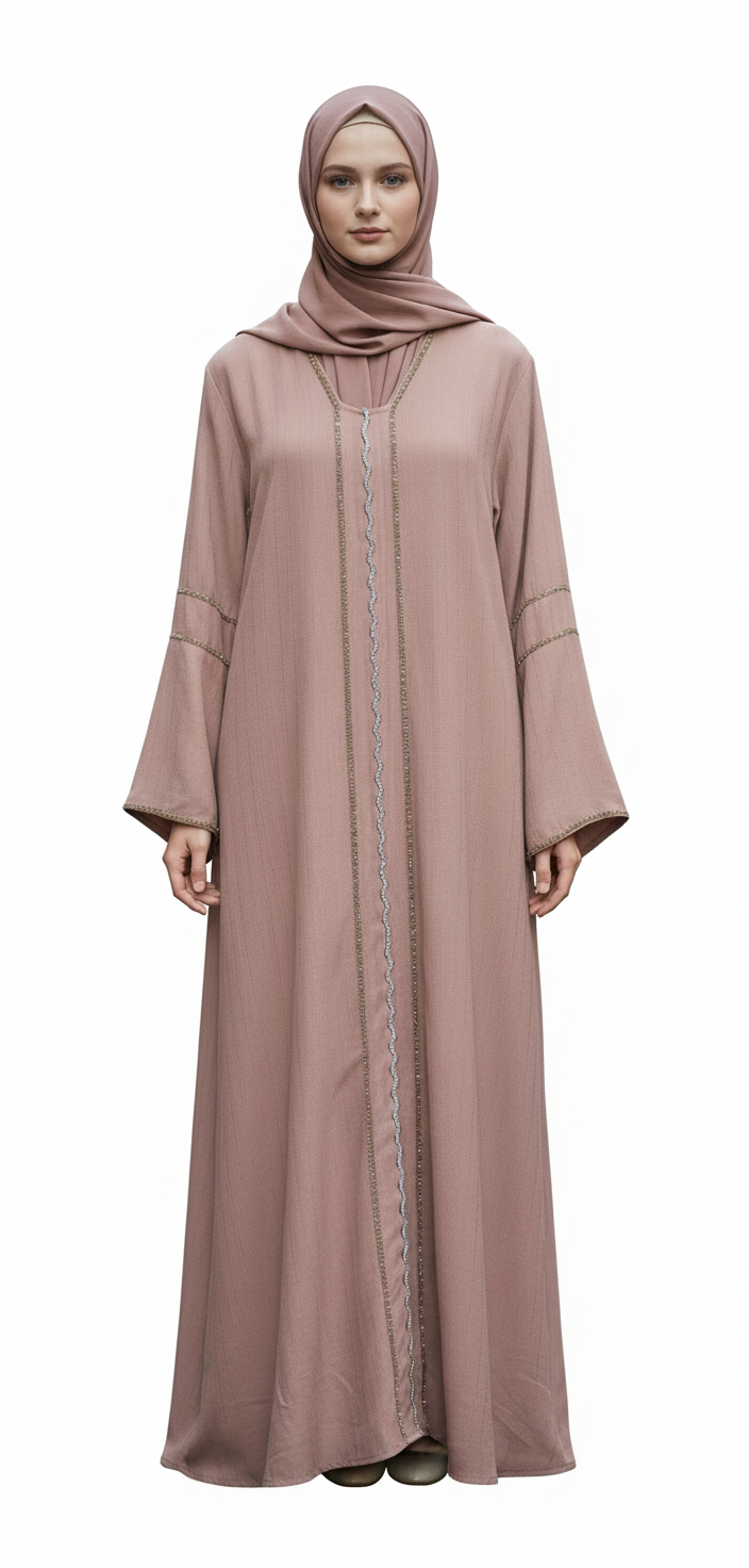 Soft Embellished Full Coverage Abaya Set