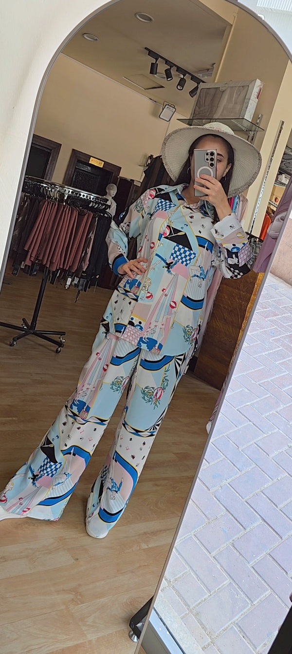 Soft Abstract Print Modest Jumpsuit