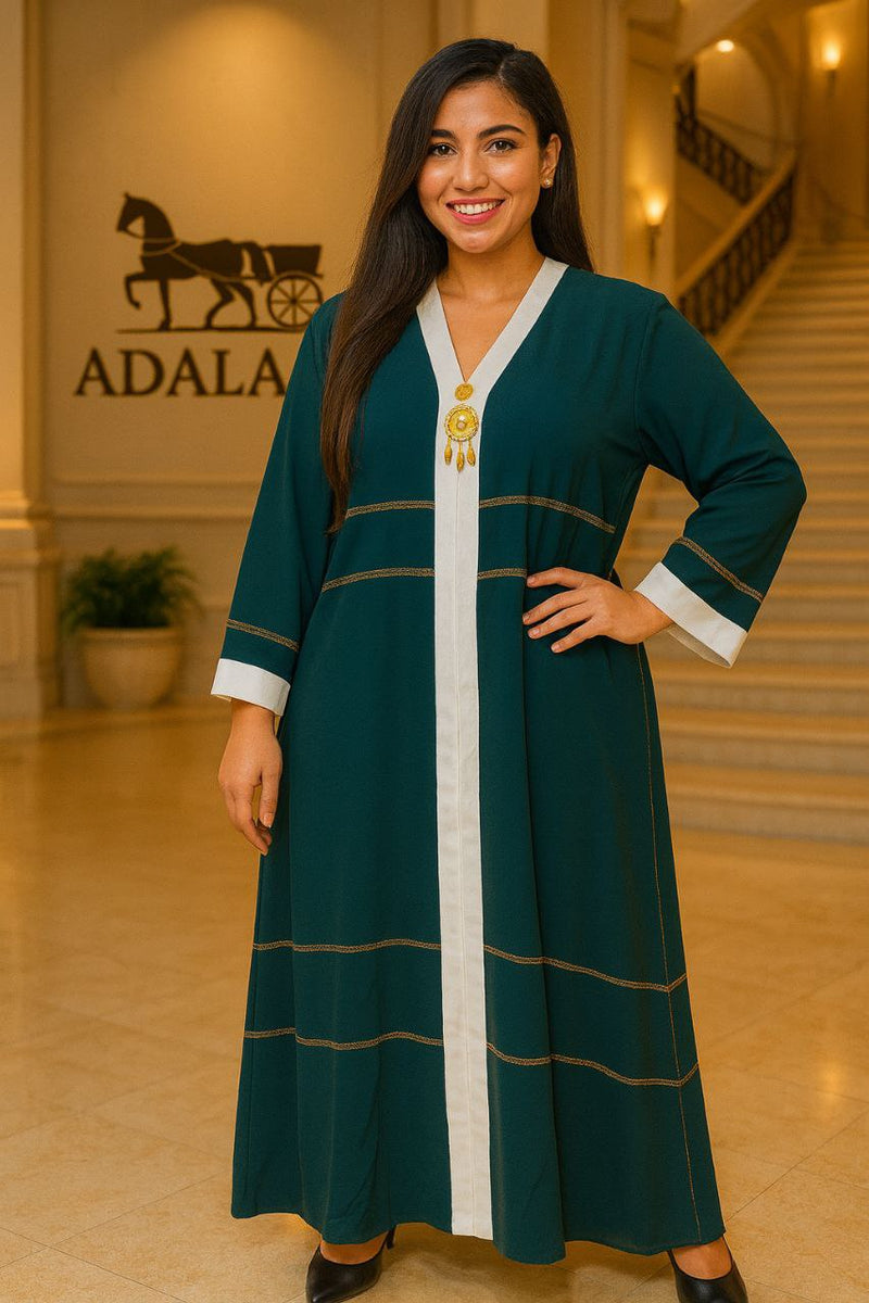 Premium Embroidered Trim Open Abaya