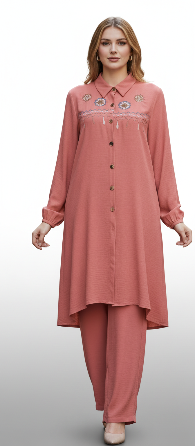 Embroidered Tunic and Trouser Set