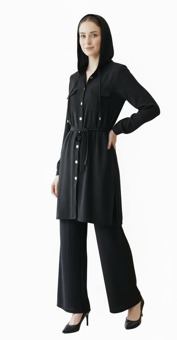 Soft Textured Hooded Modest Set